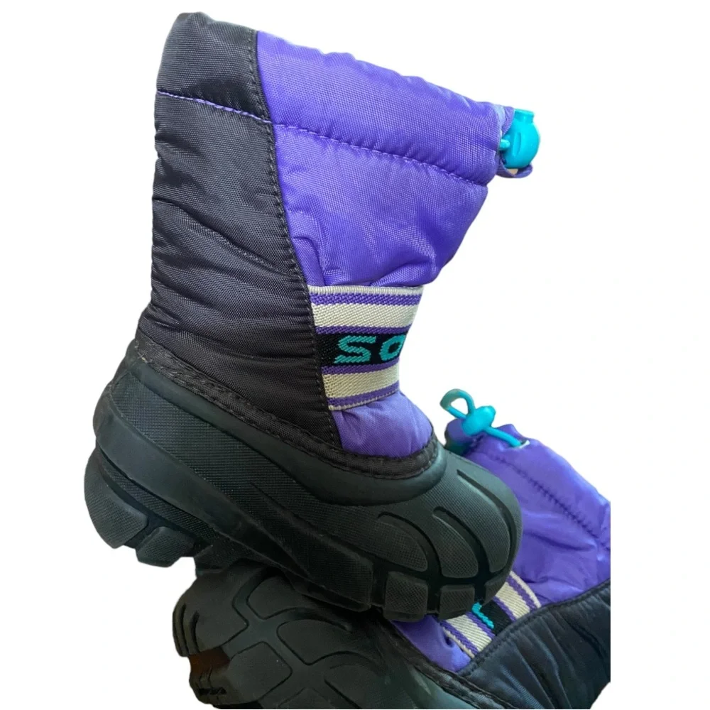 SNOW BOOTS SOREL Childrens Cub NC 1881-551 Purple Arrow/Shark size 7 Little Kids